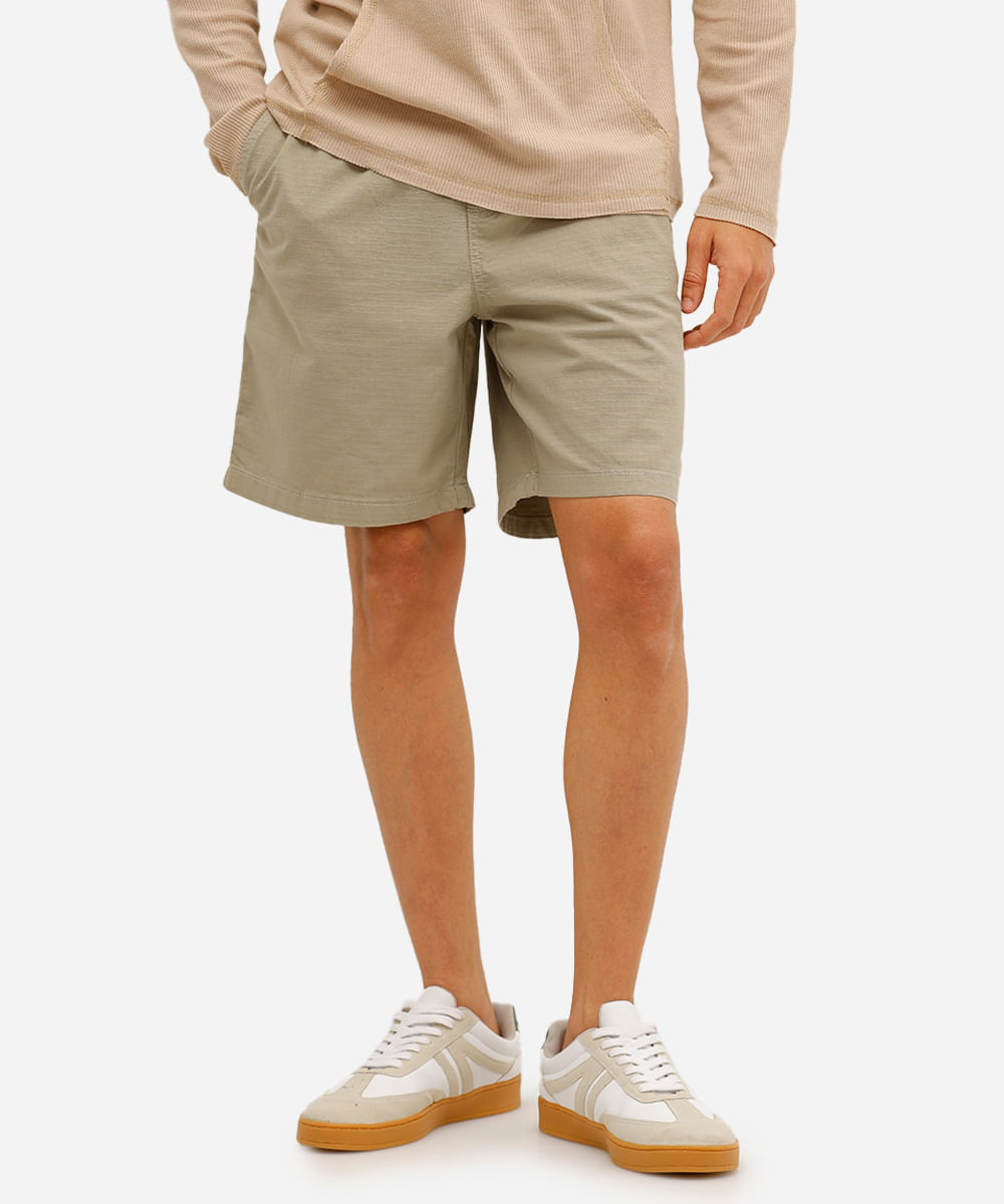 bermuda jogger masculina de algodão texturizada verde
