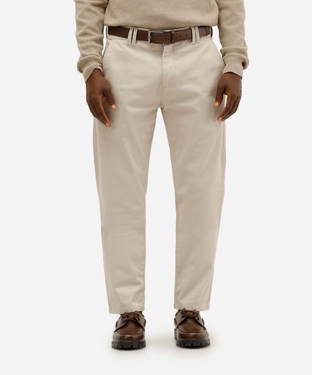calça slim masculina de sarja bege 42 calça slim masculina de sarja bege 42