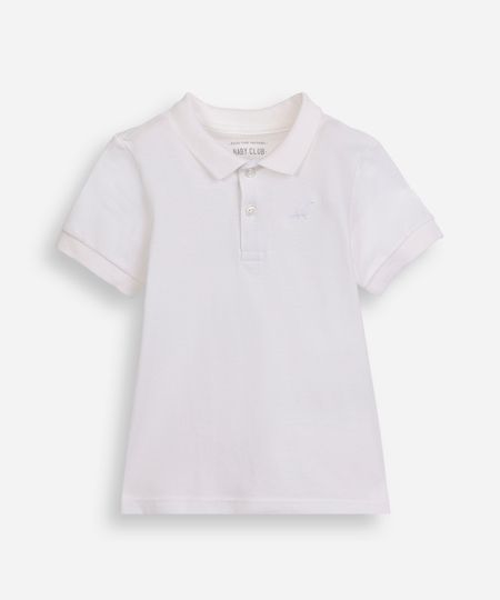 polo infantil de algodão com bordado off white 2 polo infantil de algodão com bordado off white 2