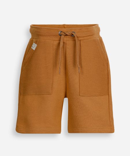 short de moletom infantil com cordão marrom 1