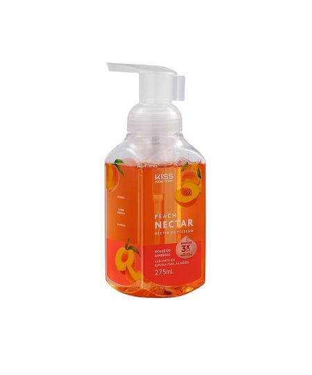 sabonete para as mãos em espuma kiss new york coleção sinergia peach nectar 275ml 270 ML sabonete para as mãos em espuma kiss new york coleção sinergia peach nectar 275ml 270 ML