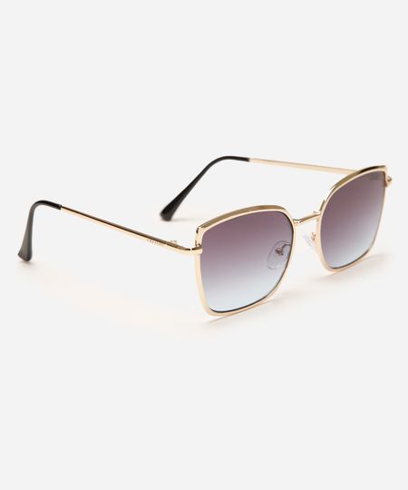 óculos de sol quadrado triton dourado UNICO