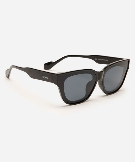 óculos de sol oval triton preto UNICO