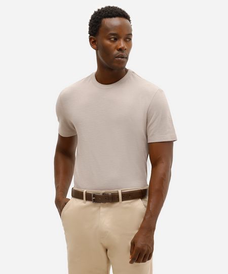 camiseta masculina de algodão texturizada cinza M