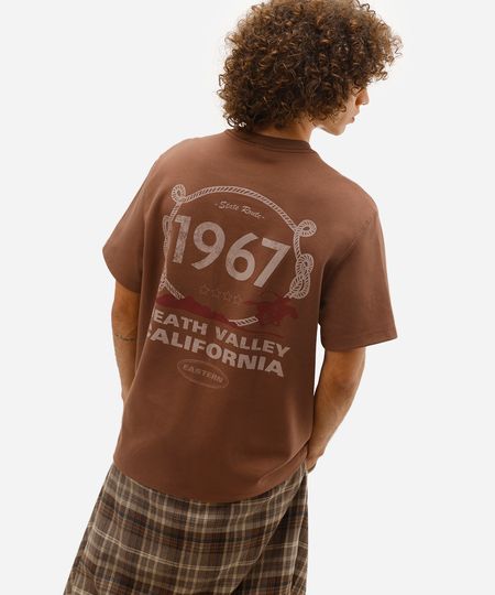 camiseta masculina de algodão california manga curta marrom GG