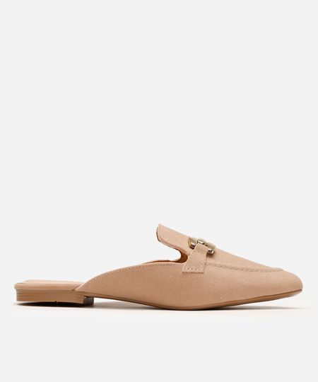 mule texturizado com fivela oneself bege 38