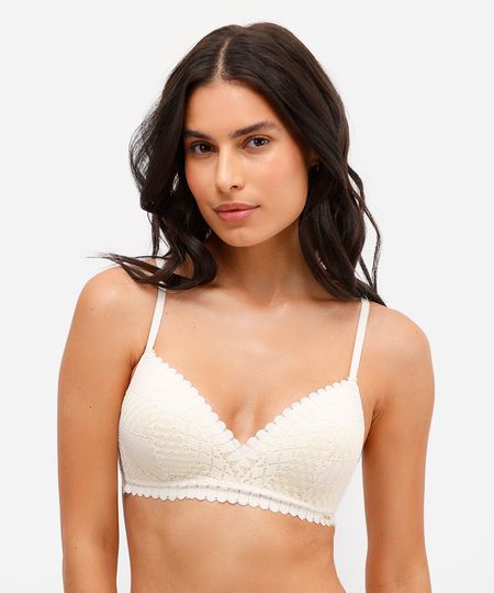 sutiã meia taça de renda off white 42