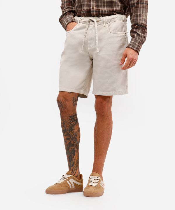 bermuda reta masculina com cordão bege 48