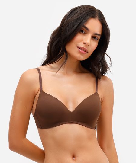 sutiã triângulo com bojo marrom 42 sutiã triângulo com bojo marrom 42