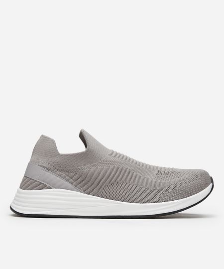 tênis knit esportivo ace texturizado cinza 39