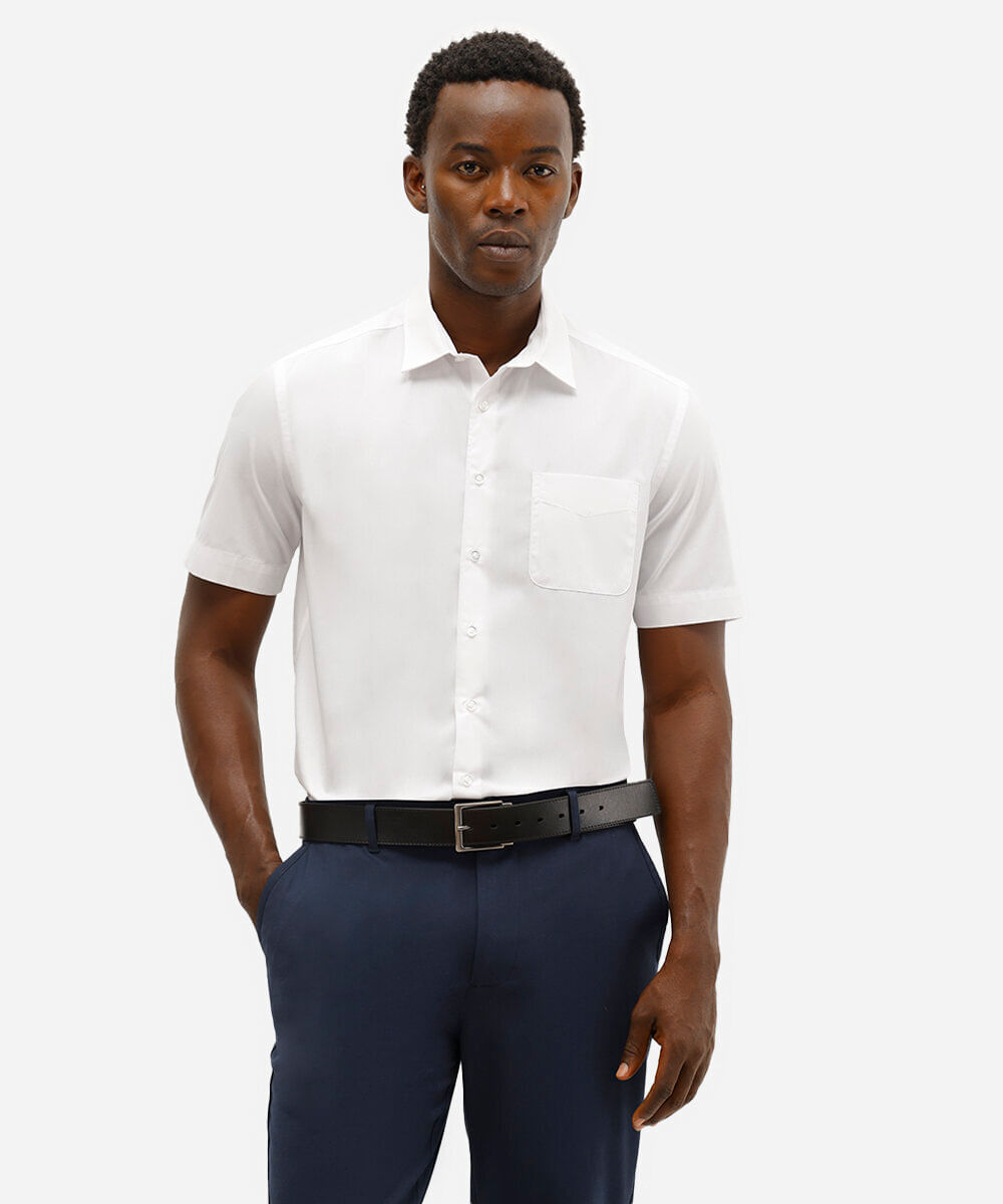 camisa manga curta com bolso branca