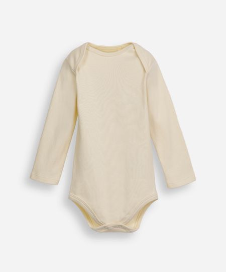 body infantil de algodão manga longa amarelo 9-12 body infantil de algodão manga longa amarelo 9-12