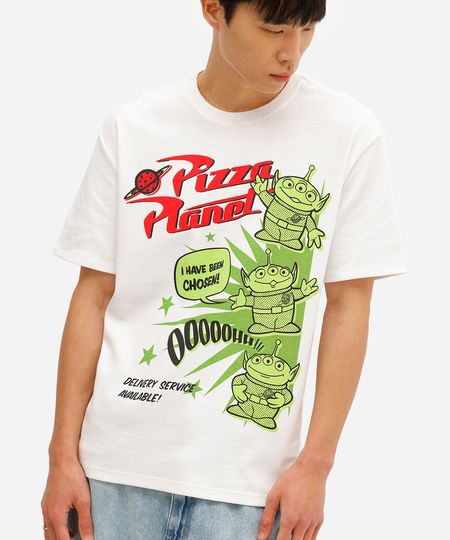camiseta masculina manga curta toy story off white P