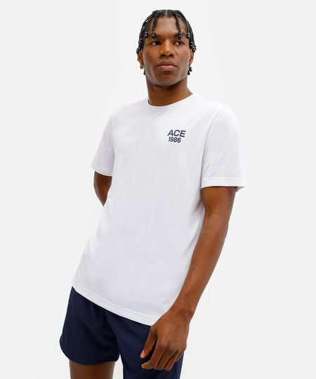 camiseta masculina esportiva ace de poliamida branca G camiseta masculina esportiva ace de poliamida branca G