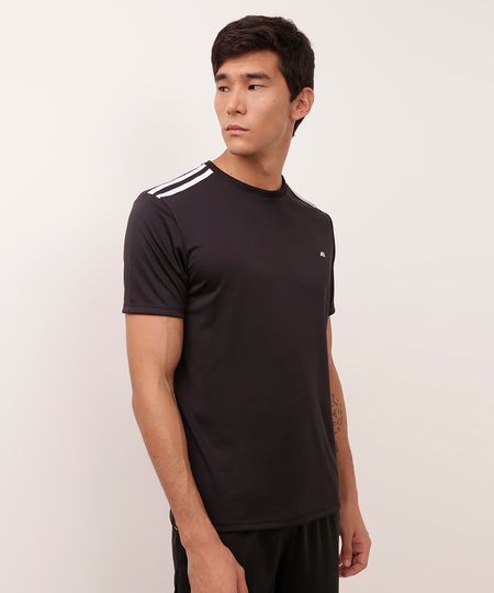 camiseta masculina esportiva ace com listras preta P