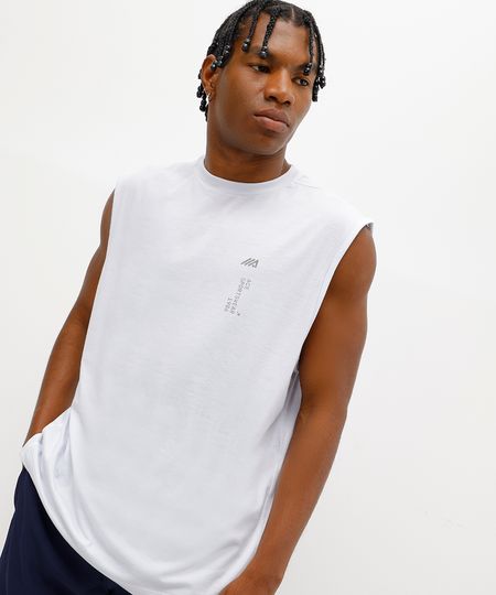 regata machão masculina esportiva ace estampada branca M regata machão masculina esportiva ace estampada branca M