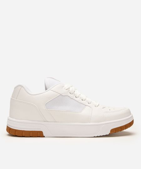 tênis casual com recortes ollie - branco 39 tênis casual com recortes ollie - branco 39