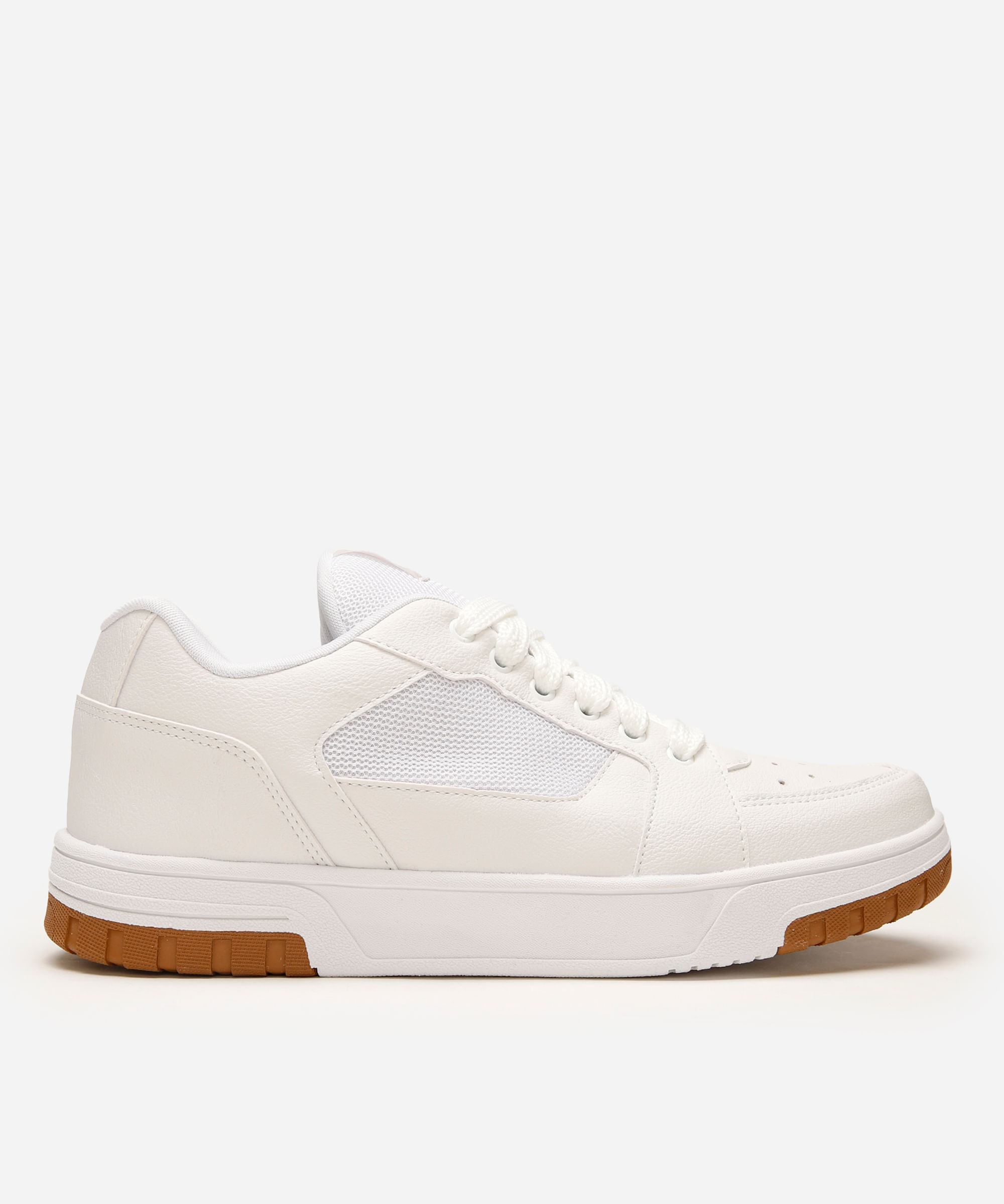 tênis casual com recortes ollie – branco