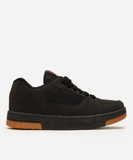 tênis casual com recortes ollie - preto 39