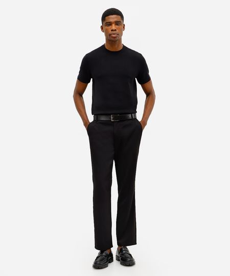 calça reta masculina de alfaiataria preta 40