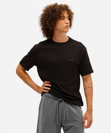 camiseta masculina manga curta sunset preta M