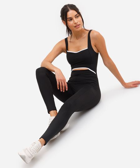 macacão feminino esportivo ace com recortes preto M