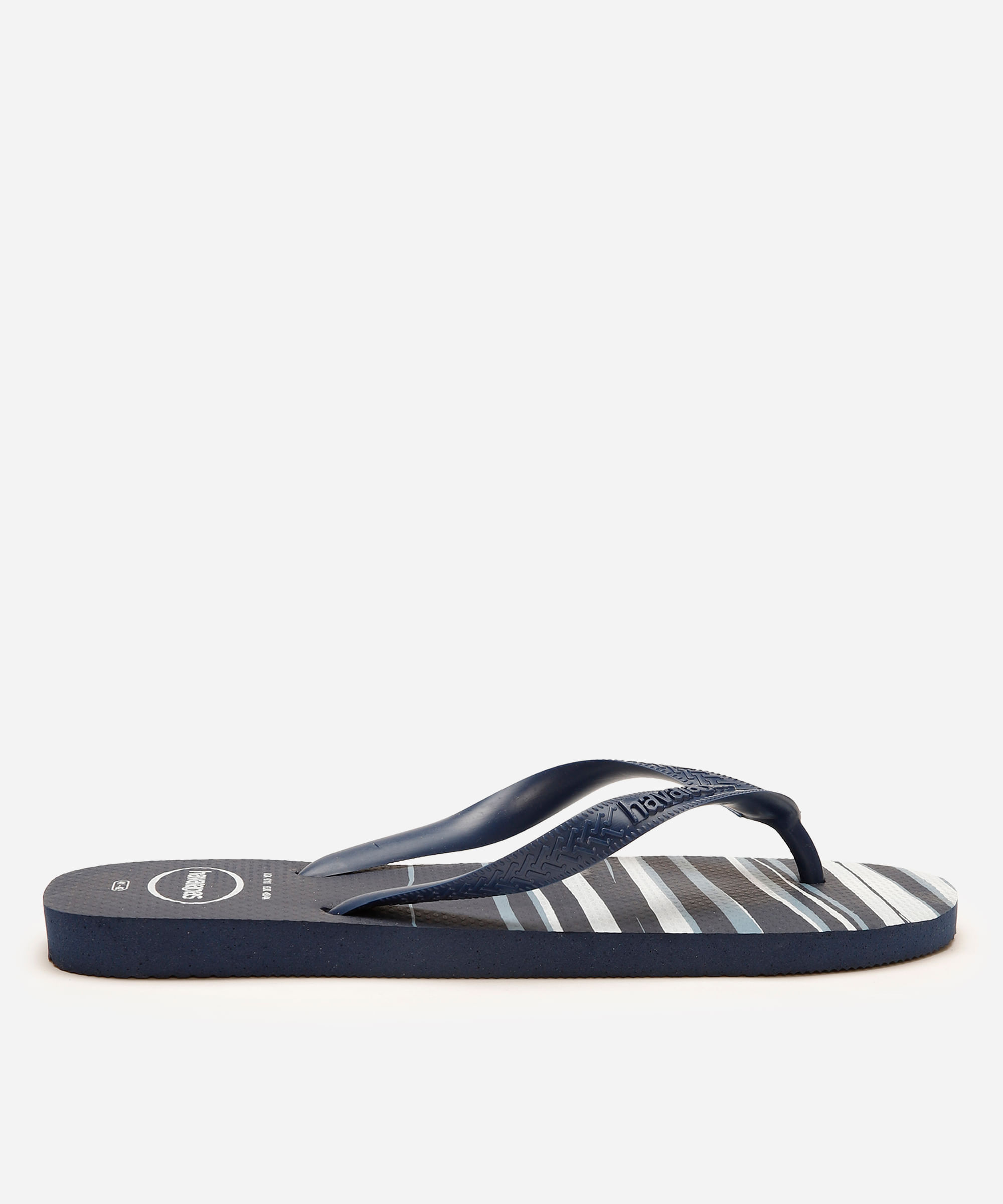 chinelo havaianas top listrado azul