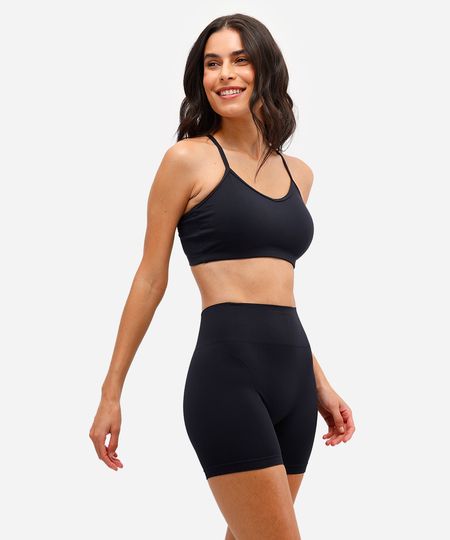 bermuda feminina sem costura preta M