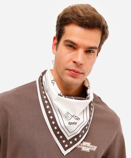 lenço de algodão chevrolet opala off white UNICO lenço de algodão chevrolet opala off white UNICO