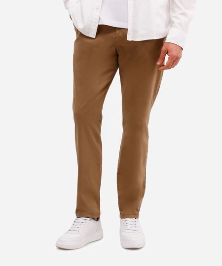 calça masculina de alfaiatada com elástico e bolsos bege 38 calça masculina de alfaiatada com elástico e bolsos bege 38