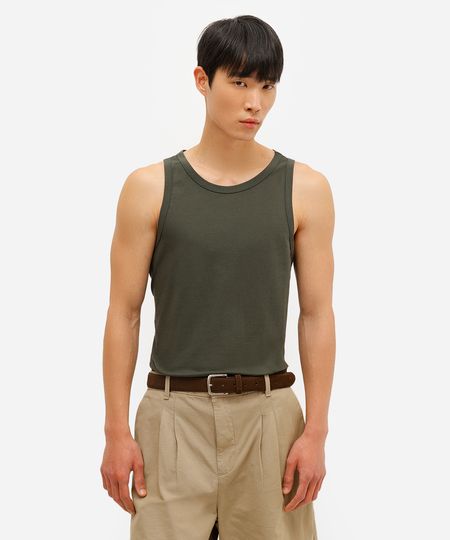 regata básica masculina de algodão verde G