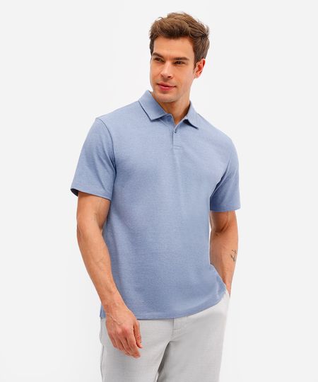 polo comfort masculina com algodão peruano azul G