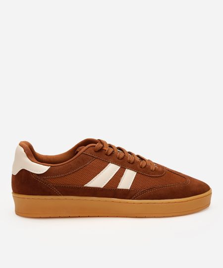 tênis casual masculino com recortes texturizado ace marrom 39