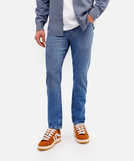 calça slim masculina jeans azul 40