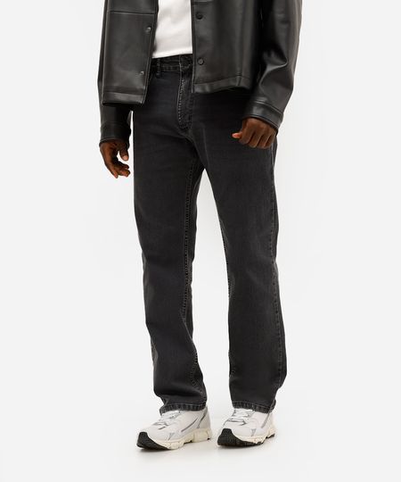calça slim masculina jeans preta 40