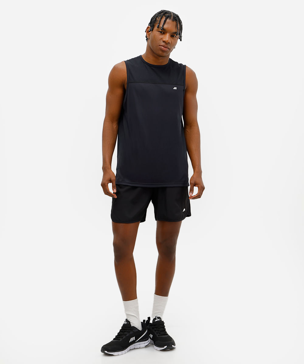 short masculino esportivo ace preto