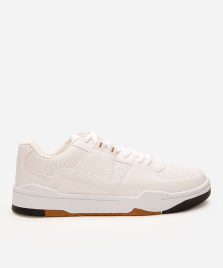 tênis casual ace com recortes branco 38