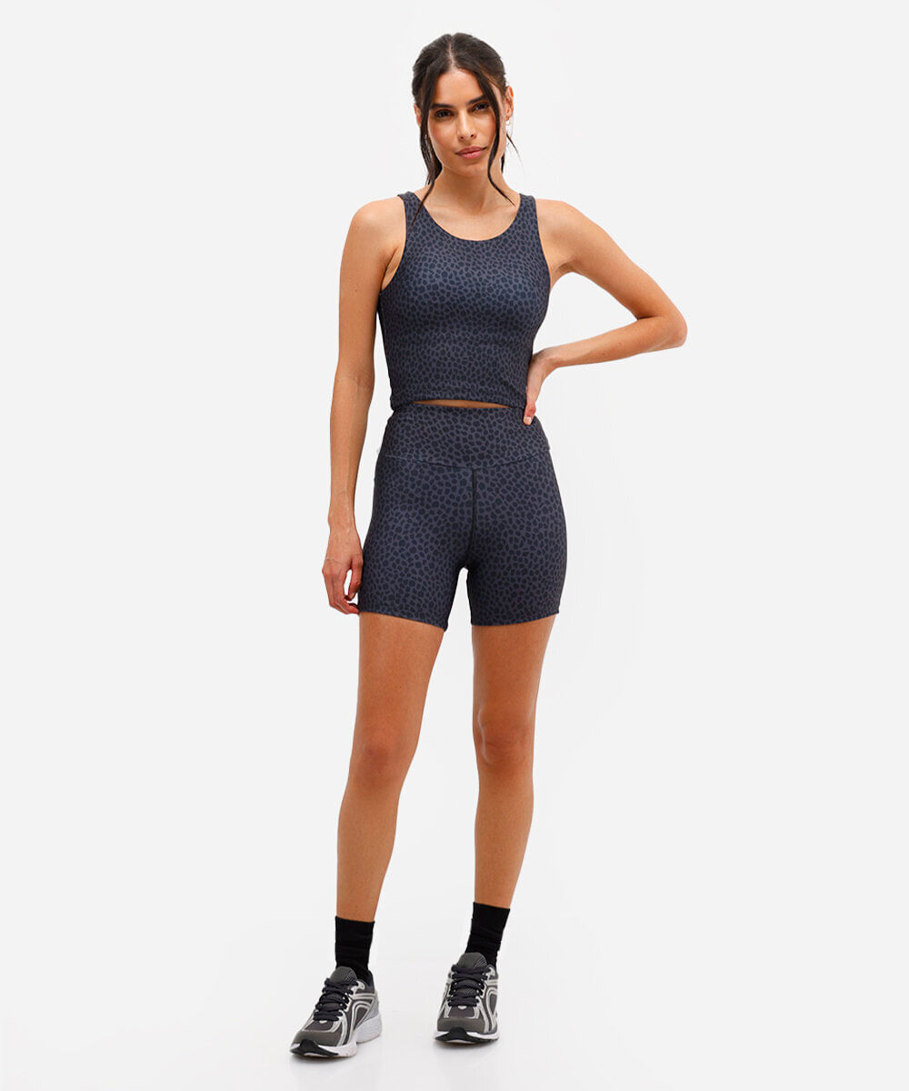bermuda feminina esportiva ace animal print cinza