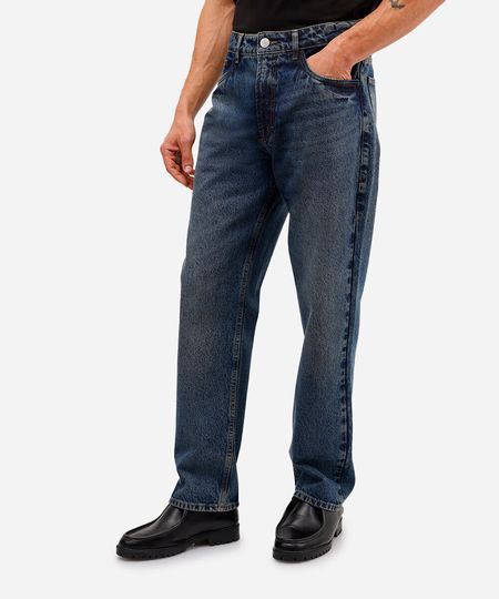 calça masculina reta jeans azul 42 calça masculina reta jeans azul 42