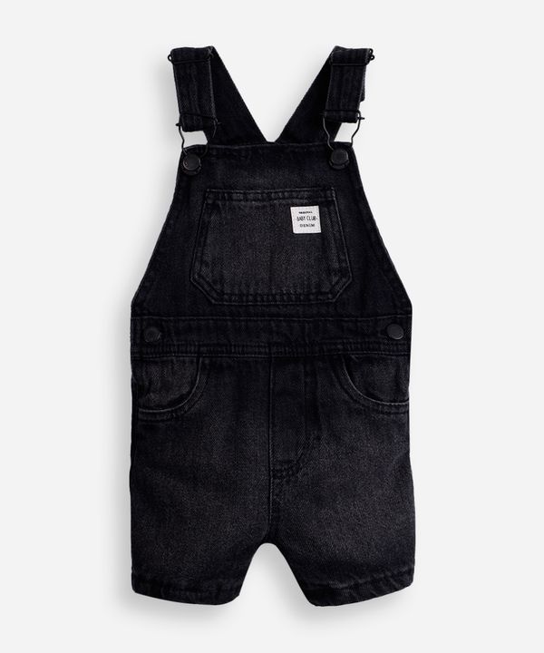 jardineira infantil jeans preta 1