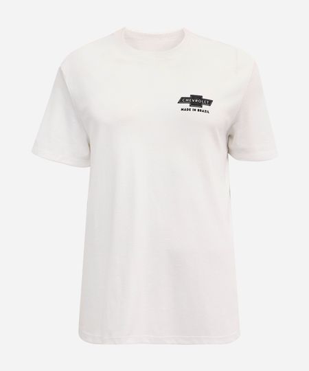camiseta masculina manga curta chevrolet monza plus size off white GG1