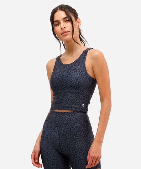 top alongado feminino esportivo ace animal print cinza P top alongado feminino esportivo ace animal print cinza P