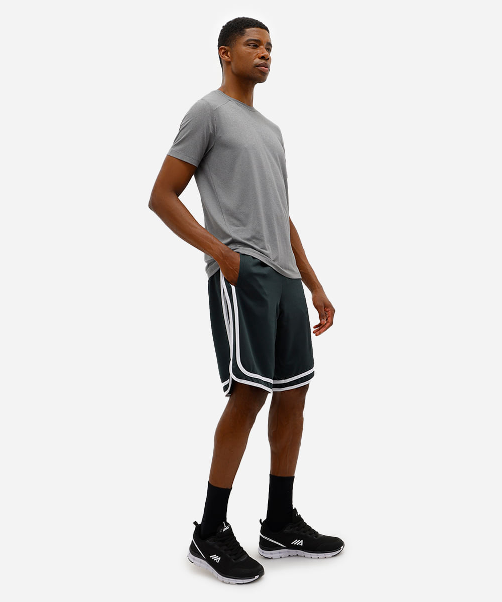 bermuda basquete masculina esportiva ace texturizada verde
