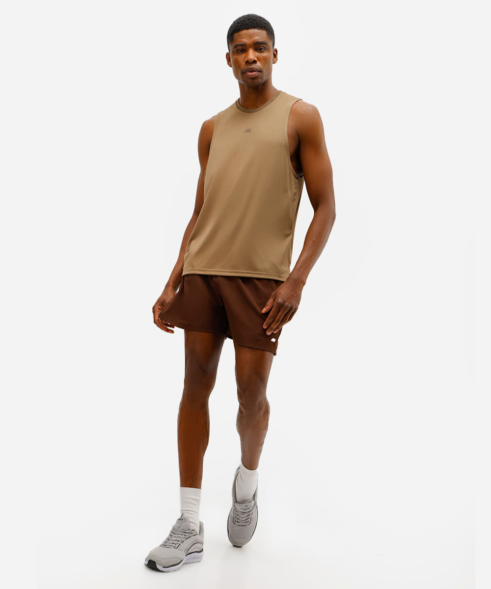 short masculino esportivo ace bolso com zíper marrom