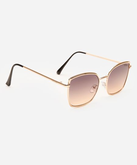 óculos de sol quadrado triton dourado UNICO