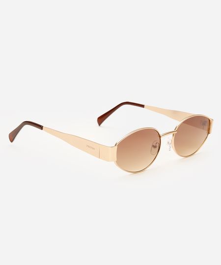 óculos de sol oval triton dourado UNICO