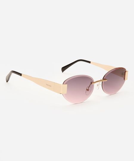 óculos de sol oval triton dourado UNICO
