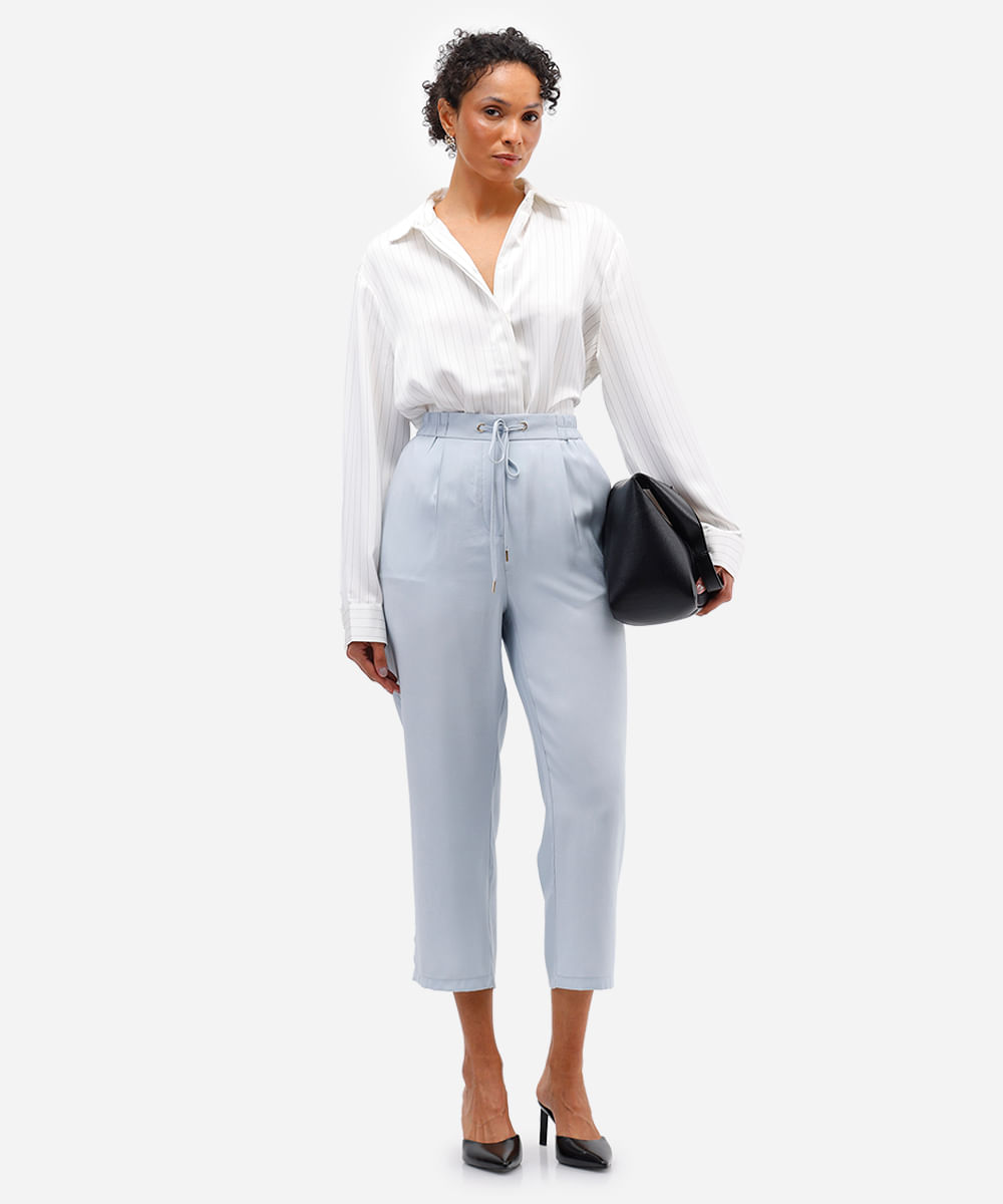 calça jogger feminina de viscose azul