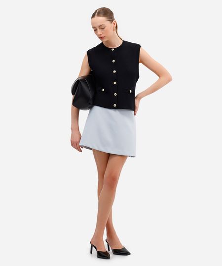 short saia feminino de alfaiataria - azul claro 38