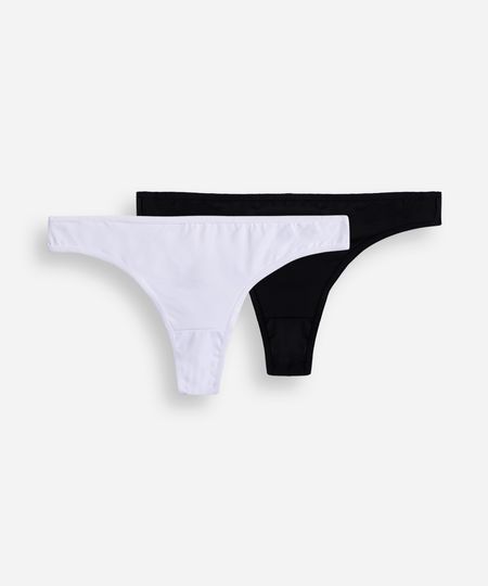 kit de 2 calcinhas fio dental de poliamida colorido M kit de 2 calcinhas fio dental de poliamida colorido M